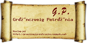 Grünczveig Petrónia névjegykártya